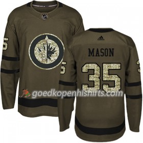 Winnipeg Jets Steve Mason 35 Adidas 2017-2018 Camo Groen Authentic Shirt - Mannen